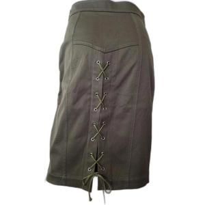 EMILIO PUCCI GREEN COTTON BACK LACE PENCIL SKIRT SIZE 40